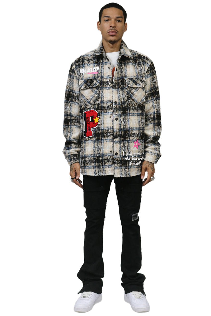 LOUIS Men's Oversize Heavy Flannel Outer Shirket - Love to KleepMen's Heavy Flannel Oversize Outer ShirtKLEEPLove to Kleep