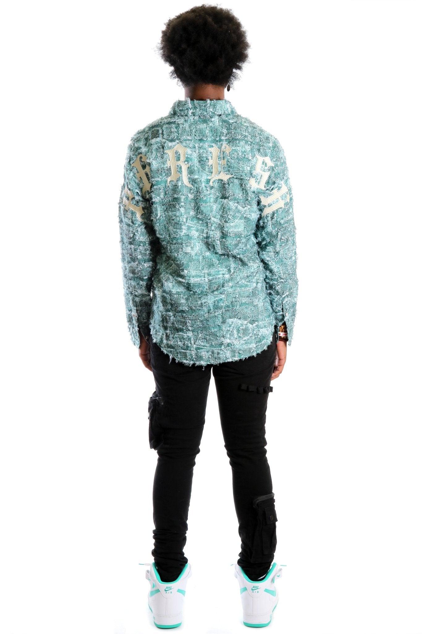Fisher Men's ripped & repaired button down shirt - Love to KleepMen's ShirtKLEEPLove to Kleep