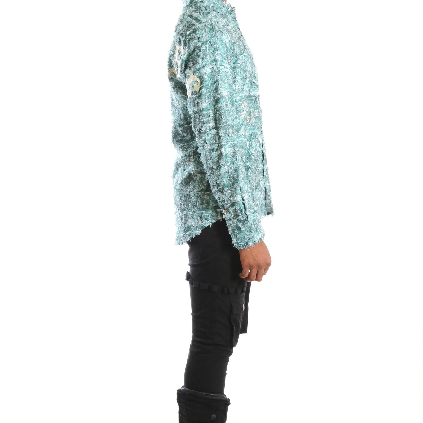 Fisher Men's ripped & repaired button down shirt - Love to KleepMen's ShirtKLEEPLove to Kleep
