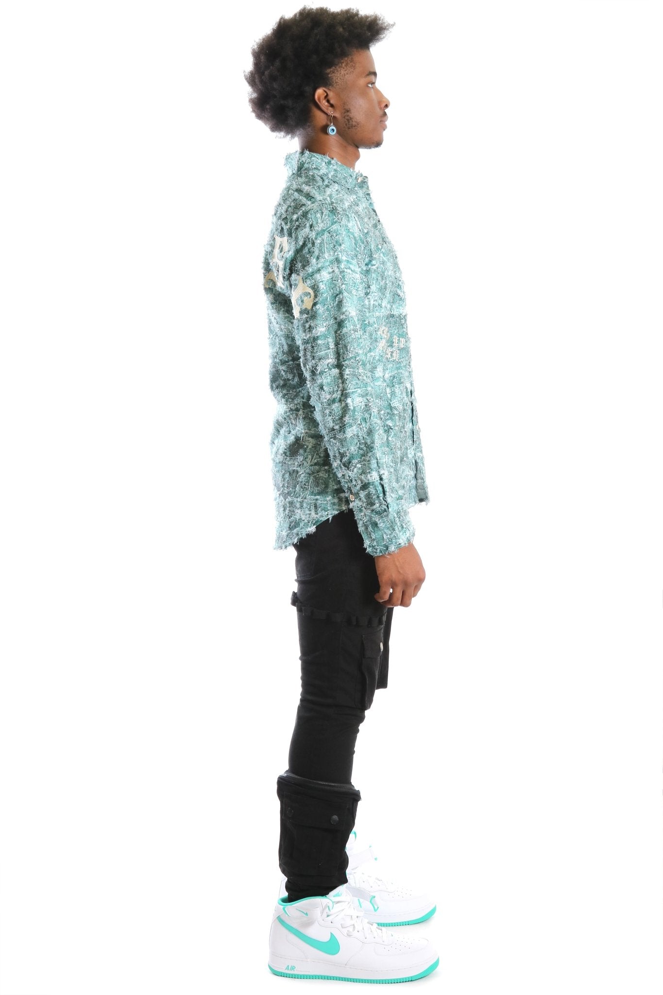 Fisher Men's ripped & repaired button down shirt - Love to KleepMen's ShirtKLEEPLove to Kleep