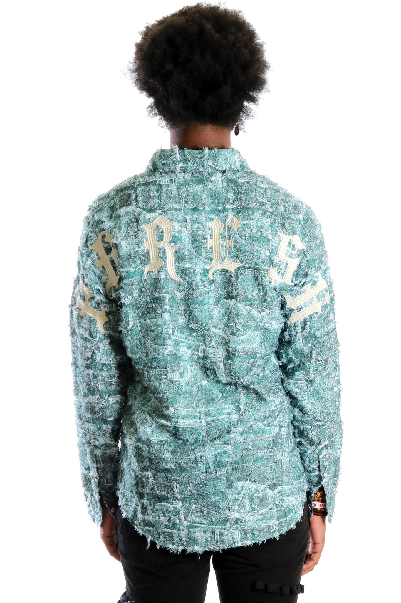 Fisher Men's ripped & repaired button down shirt - Love to KleepMen's ShirtKLEEPLove to Kleep