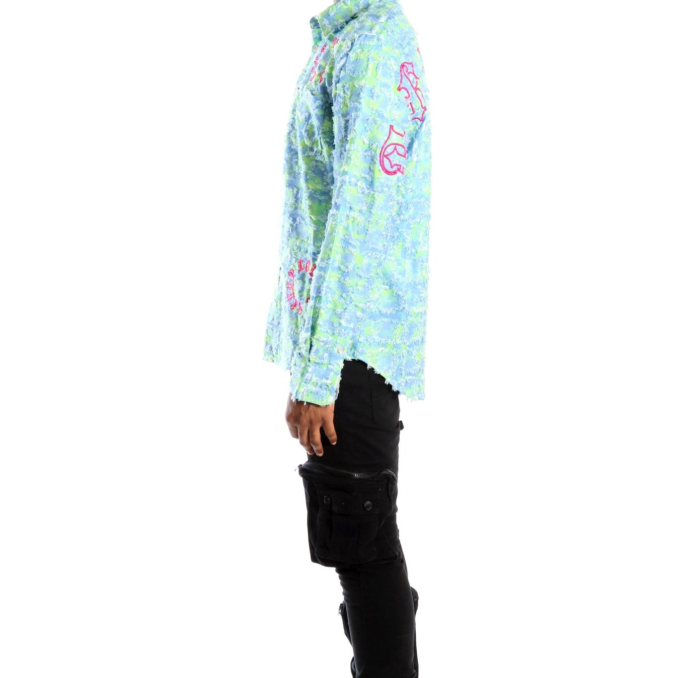 Citron Men's ripped & repaired button down shirt - Love to KleepMen's ShirtKLEEPLove to Kleep