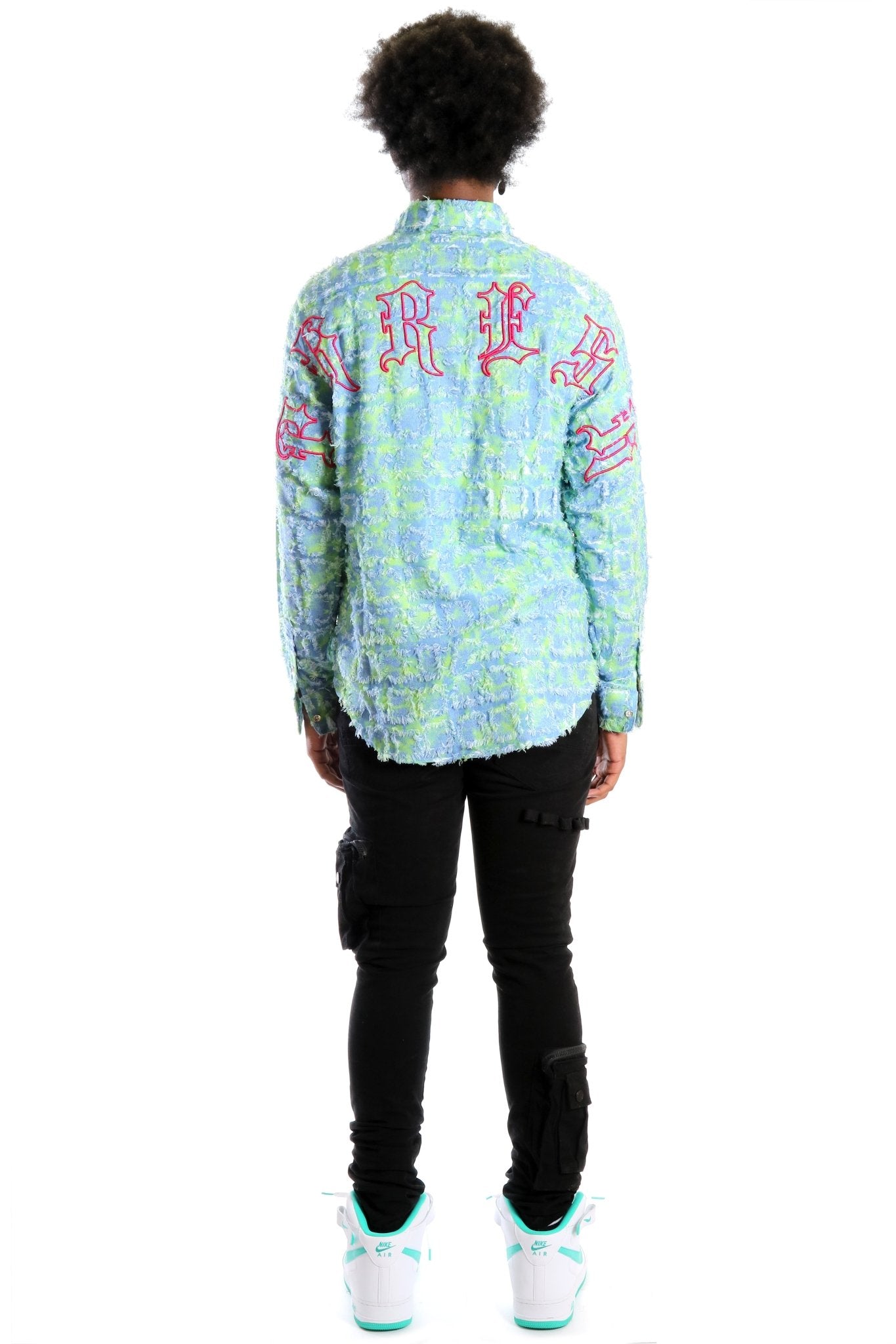 Citron Men's ripped & repaired button down shirt - Love to KleepMen's ShirtKLEEPLove to Kleep