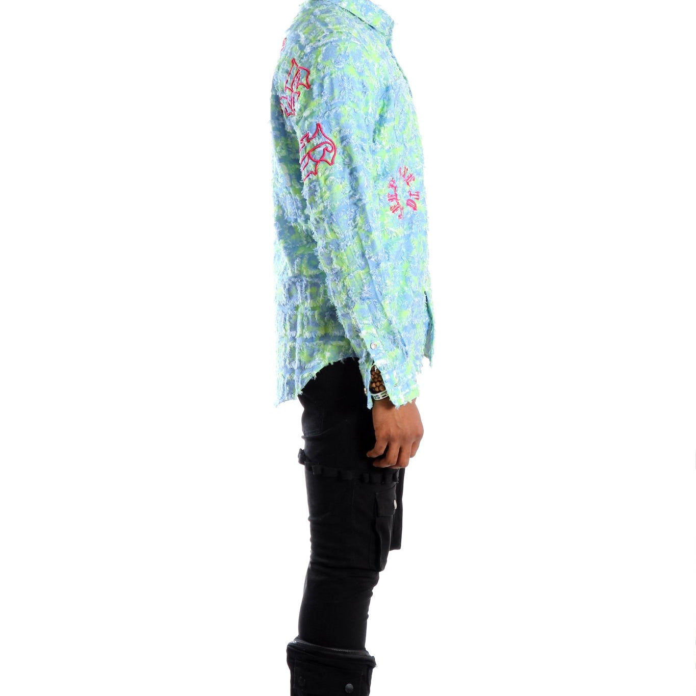Citron Men's ripped & repaired button down shirt - Love to KleepMen's ShirtKLEEPLove to Kleep