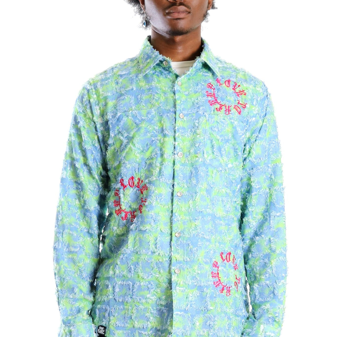 Citron Men's ripped & repaired button down shirt - Love to KleepMen's ShirtKLEEPLove to Kleep