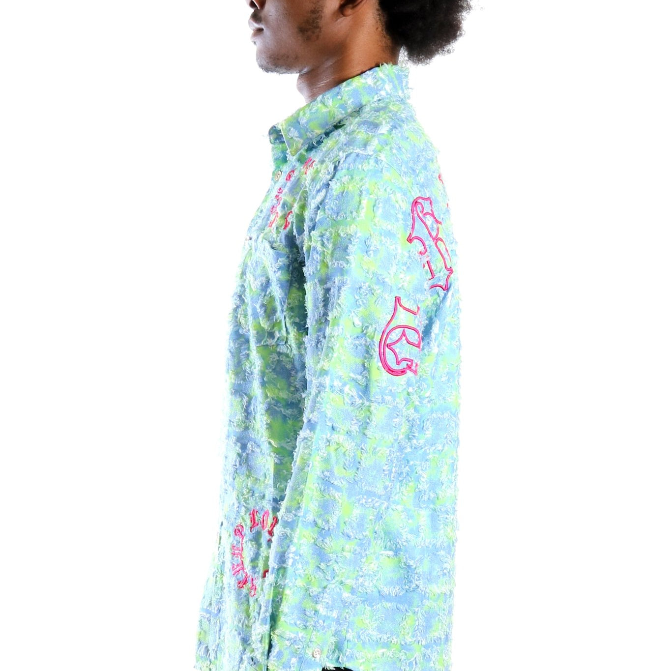 Citron Men's ripped & repaired button down shirt - Love to KleepMen's ShirtKLEEPLove to Kleep