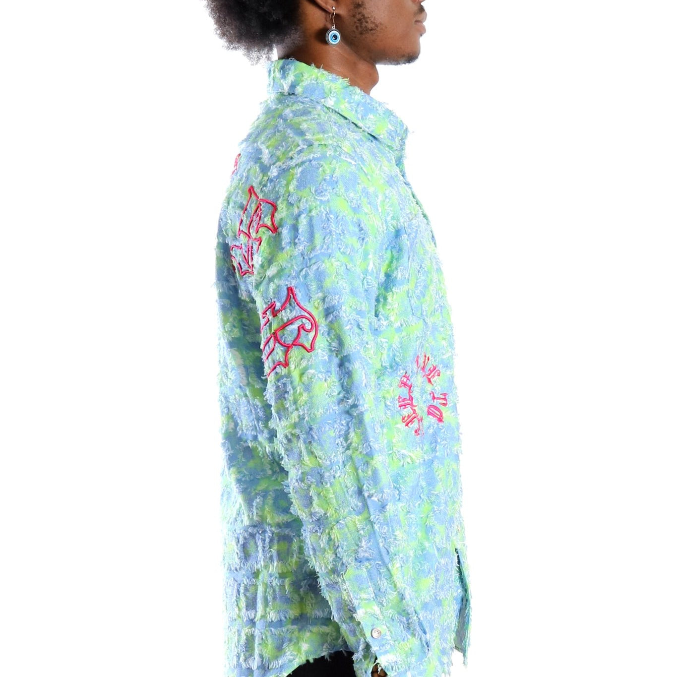 Citron Men's ripped & repaired button down shirt - Love to KleepMen's ShirtKLEEPLove to Kleep