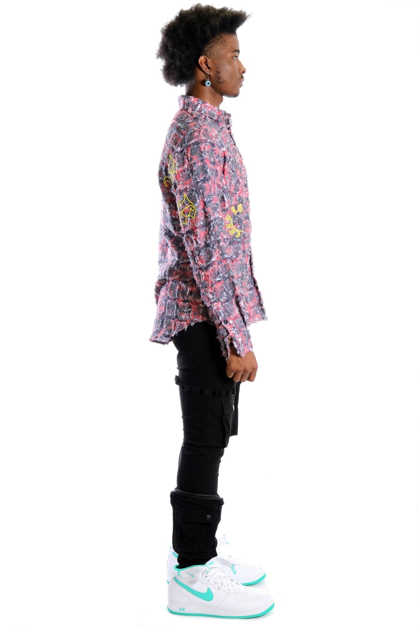 KONA Men's ripped & repaired button down shirt - Love to KleepMen's ShirtKLEEPLove to Kleep