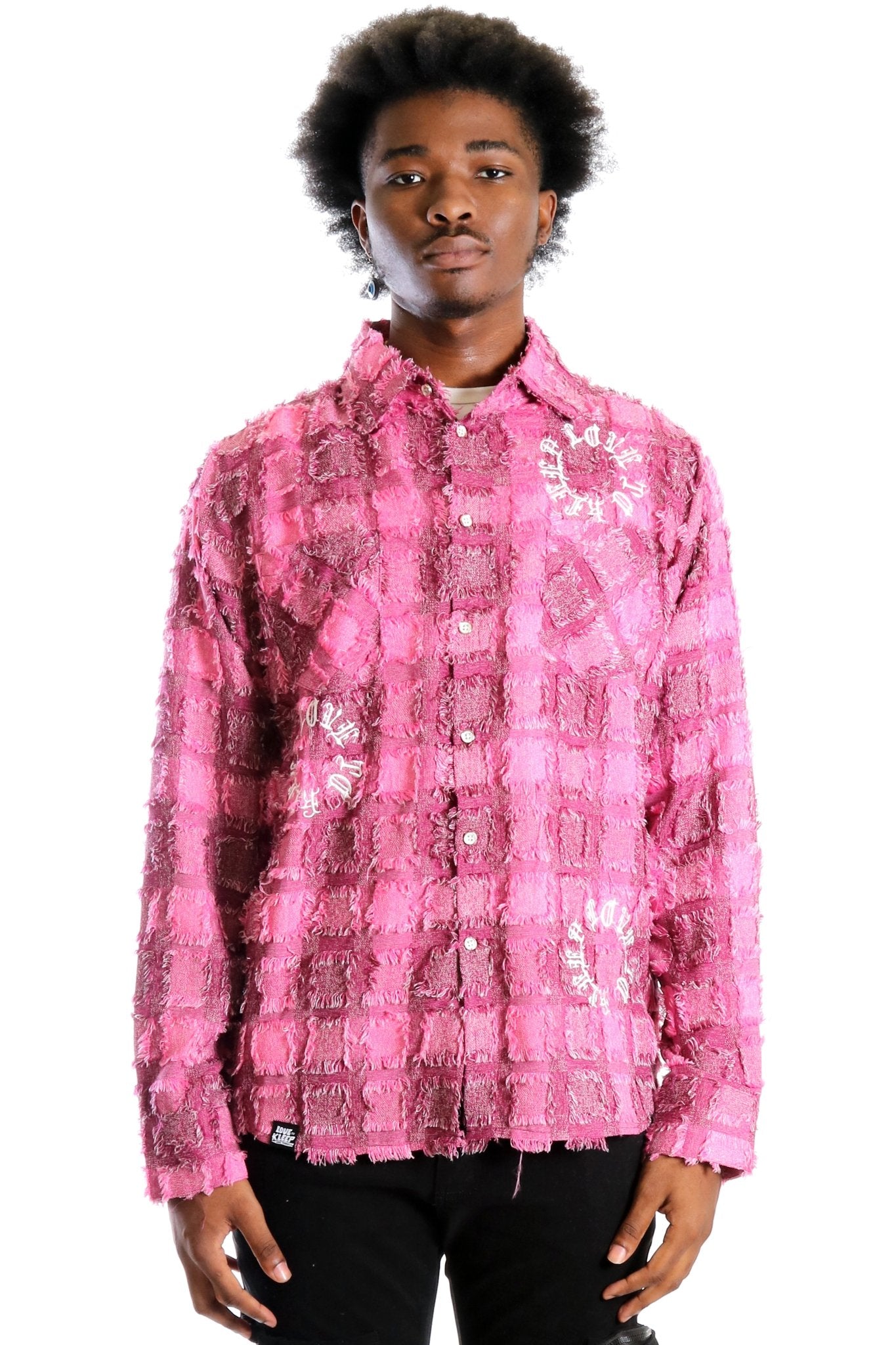ripped dress shirt Ripped Shirt. Man in Old Clothes Which Need Repairing and Sewing Stock Photo