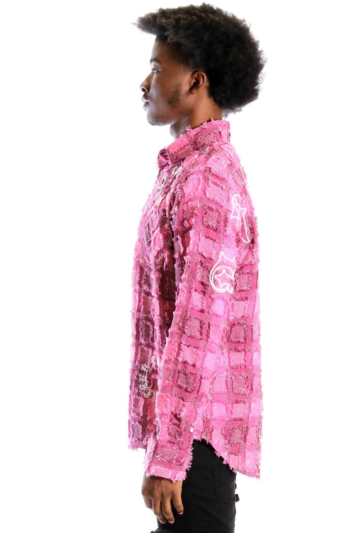 TREK Men's ripped & repaired button down shirt - Love to KleepMen's ShirtKLEEPLove to Kleep