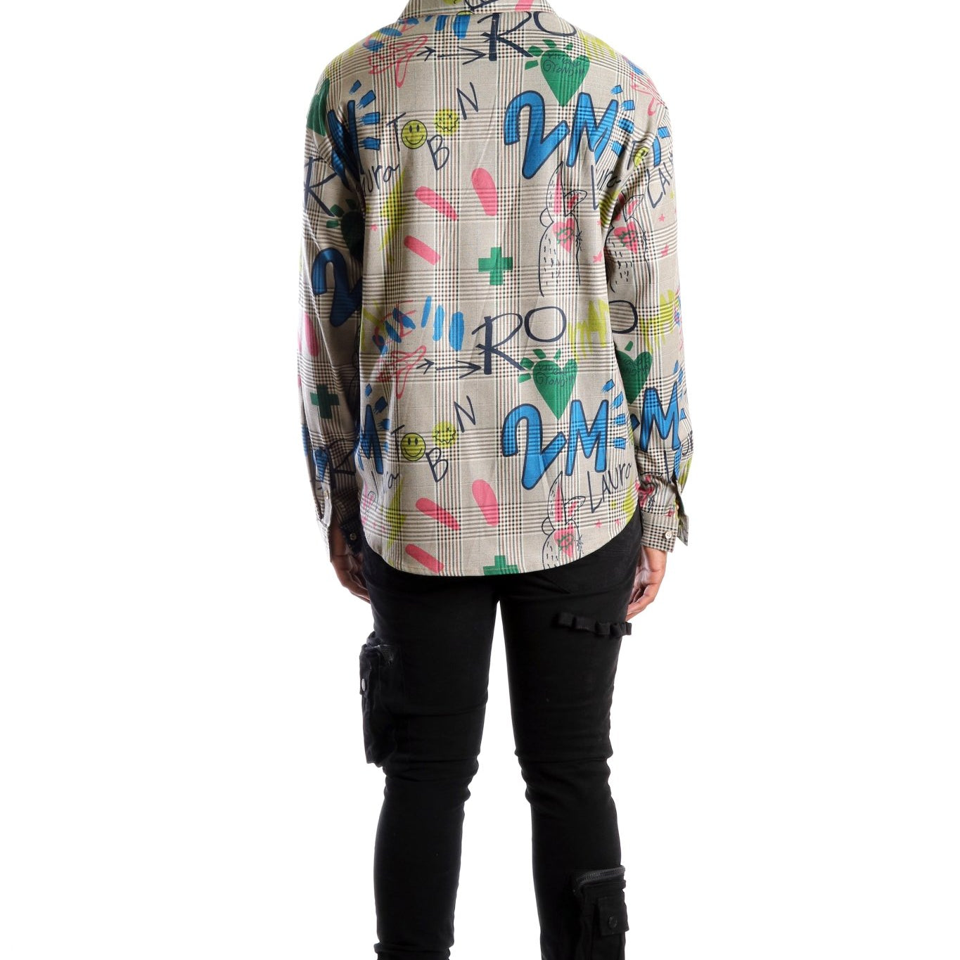 Rans L.T.K. Men's premium Long Sleeve Plaid button down shirt with hand sketch drawing pop art - Love to KleepMen's ShirtKLEEPLove to Kleep