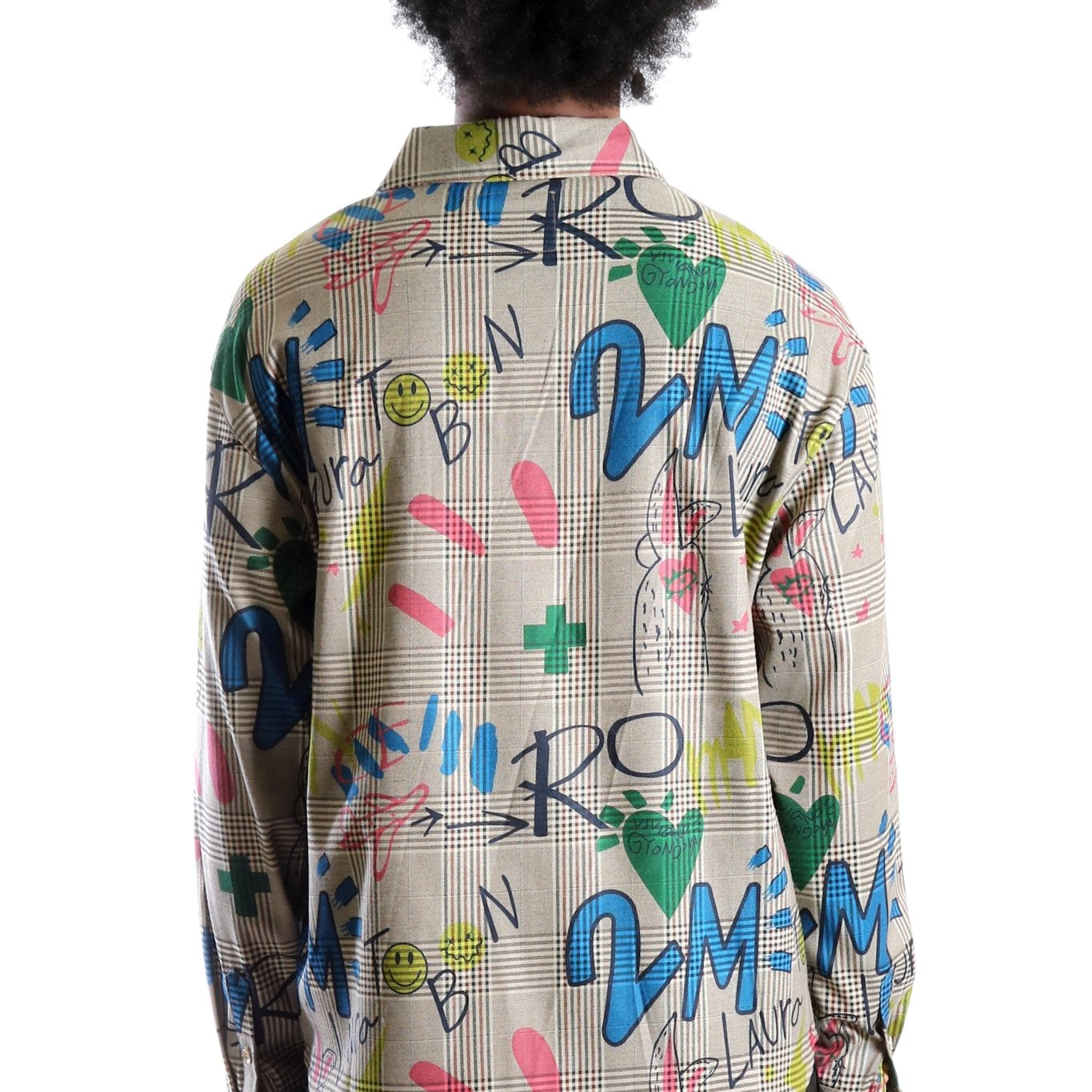 Rans L.T.K. Men's premium Long Sleeve Plaid button down shirt with hand sketch drawing pop art - Love to KleepMen's ShirtKLEEPLove to Kleep