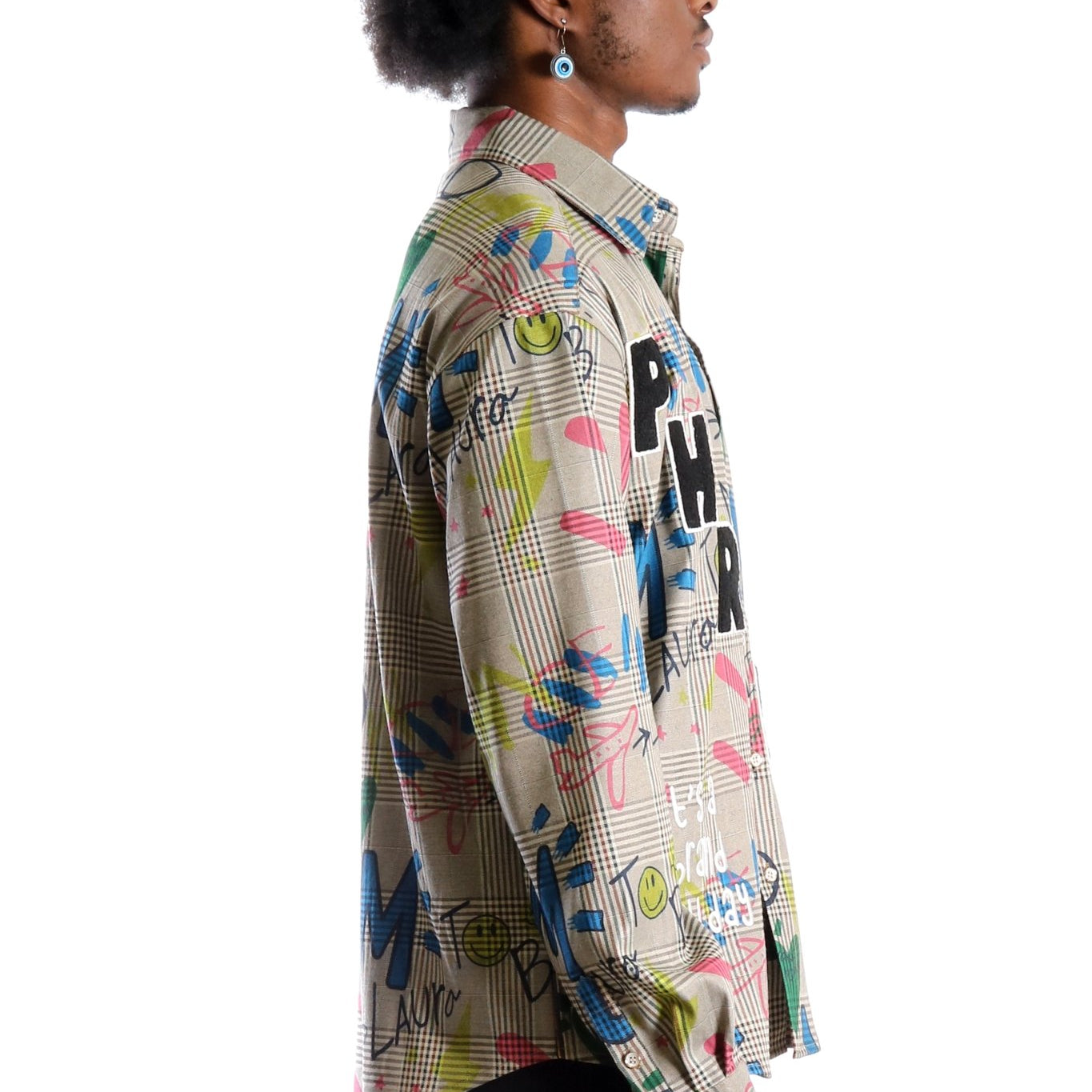Rans L.T.K. Men's premium Long Sleeve Plaid button down shirt with hand sketch drawing pop art - Love to KleepMen's ShirtKLEEPLove to Kleep