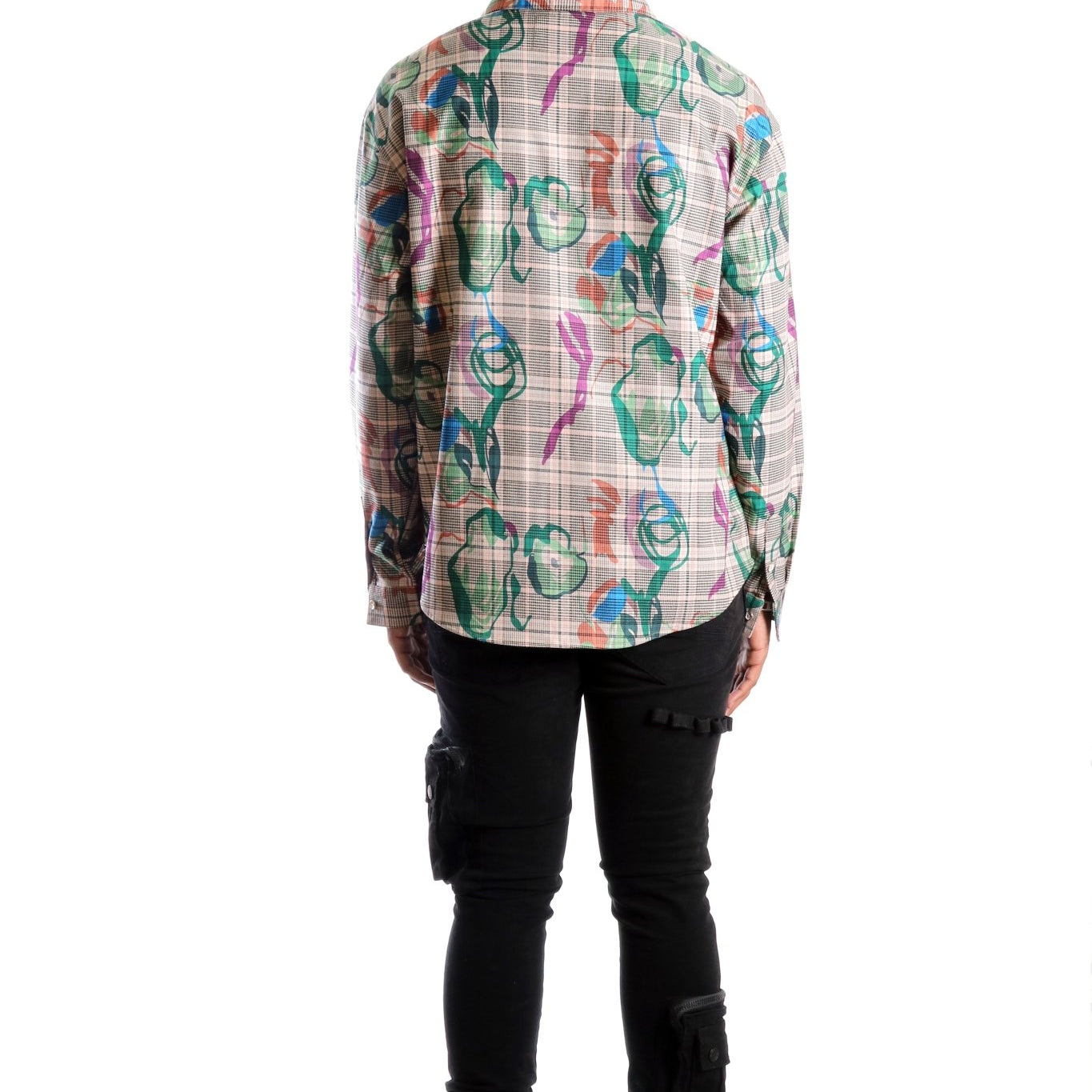 Willie L.T.K. Men's premium Long Sleeve Plaid button down shirt with hand sketch drawing pop art - Love to KleepMen's ShirtKLEEPLove to Kleep