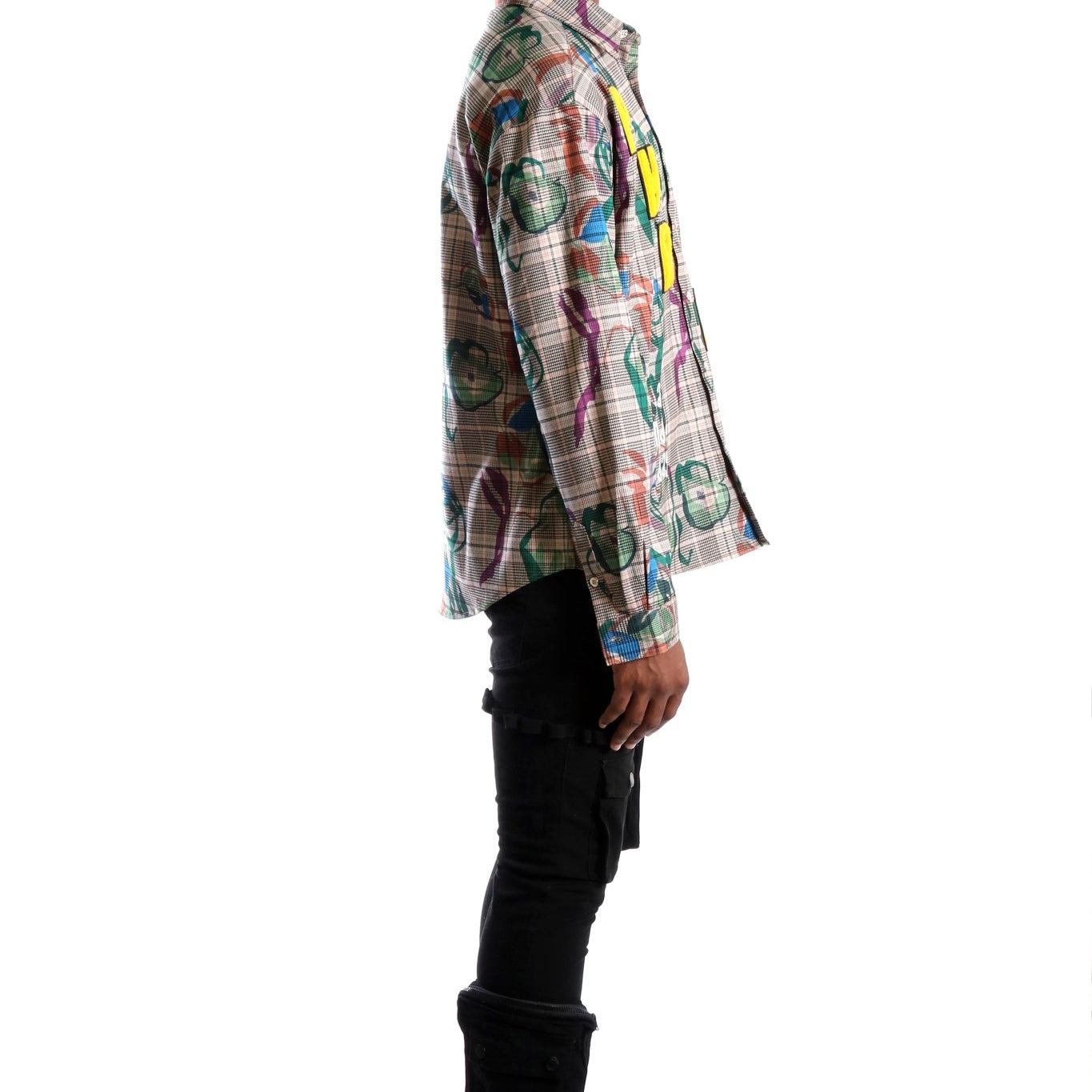 Willie L.T.K. Men's premium Long Sleeve Plaid button down shirt with hand sketch drawing pop art - Love to KleepMen's ShirtKLEEPLove to Kleep