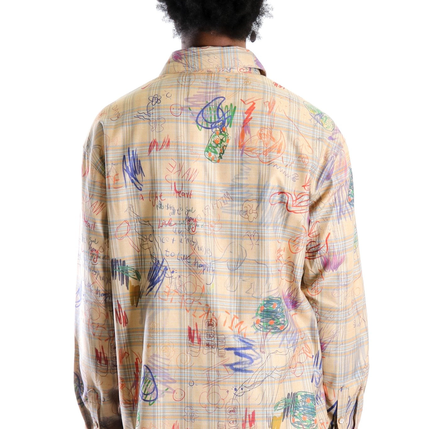 Maxis L.T.K. Men's premium Long Sleeve Plaid button down shirt with hand sketch drawing pop art - Love to KleepMen's ShirtKLEEPLove to Kleep