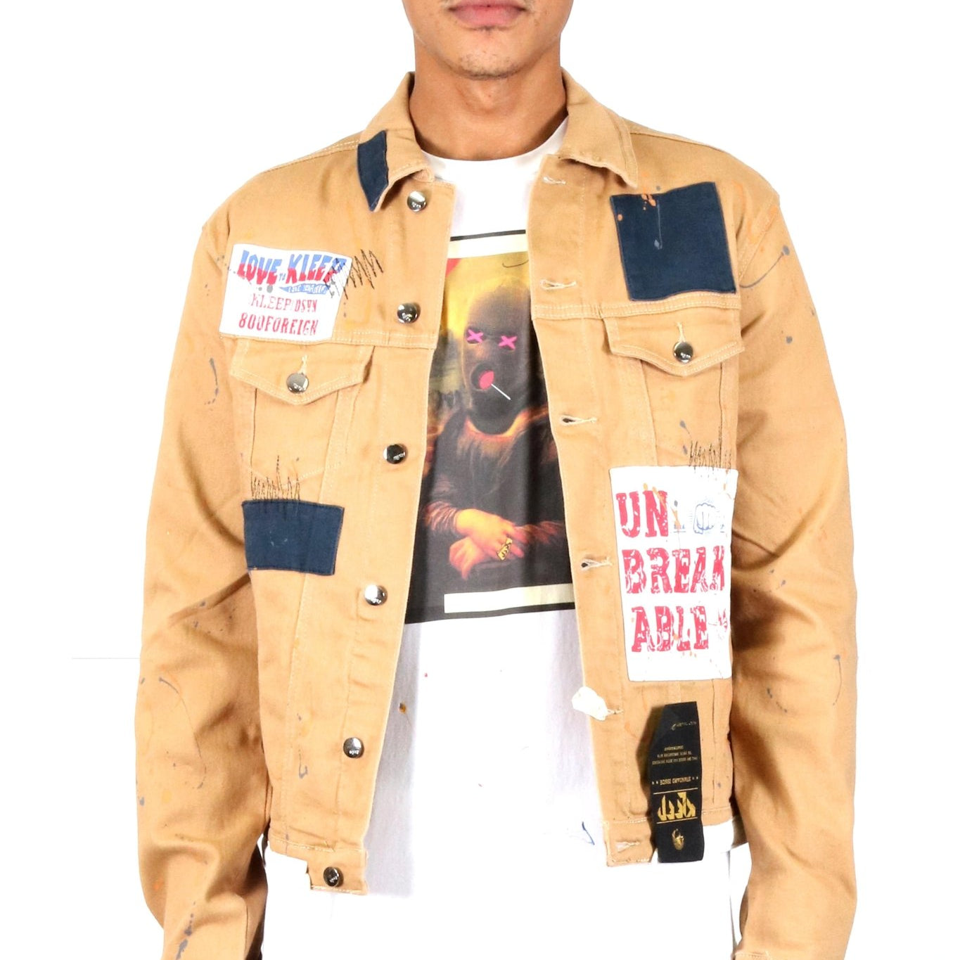 Antelope Men's graphic print patches with cut and sew cotton timber washed stretchable twill jacket - Love to KleepMen's JacketKLEEPLove to Kleep