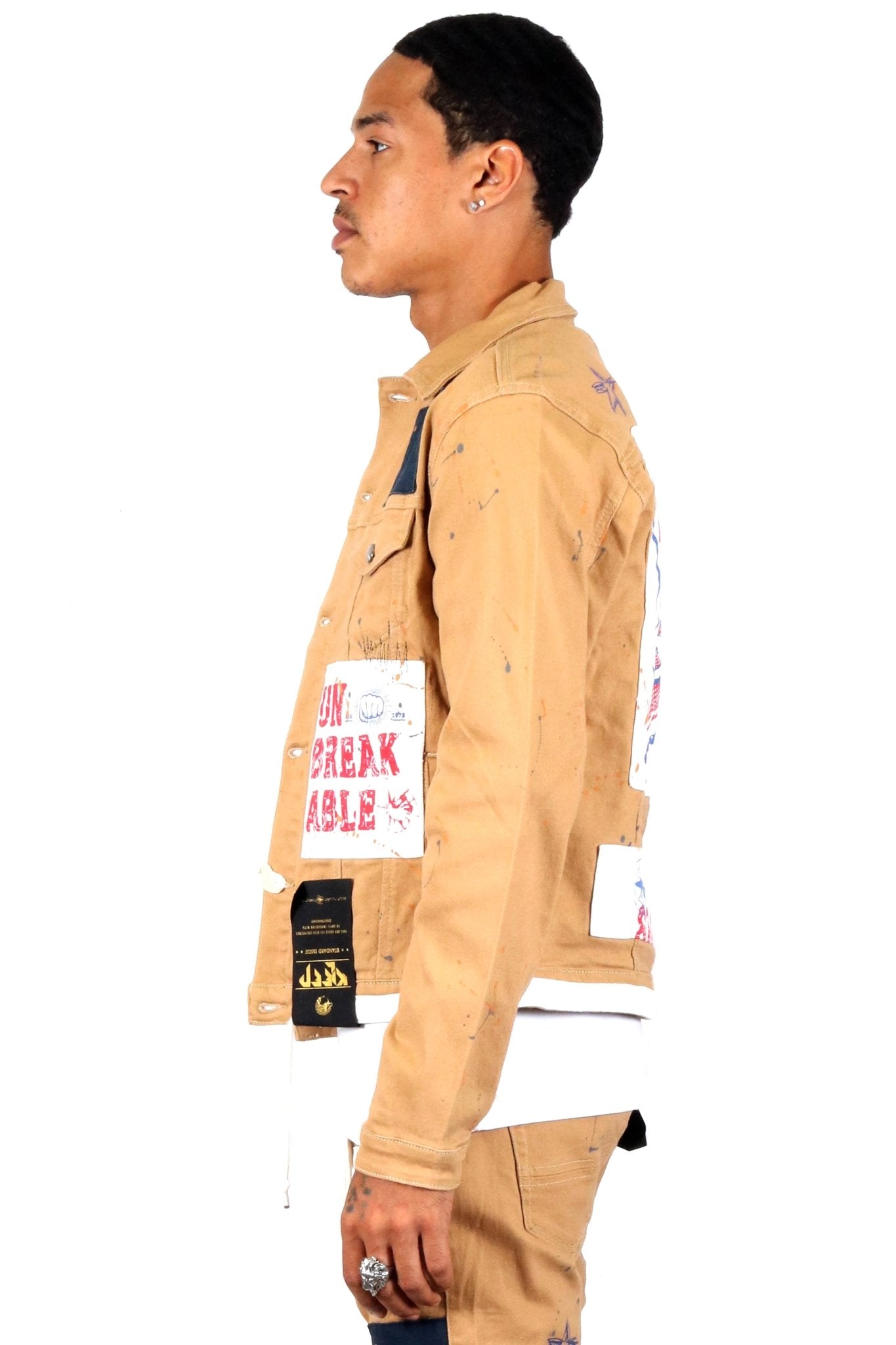 Antelope Men's graphic print patches with cut and sew cotton timber washed stretchable twill jacket - Love to KleepMen's JacketKLEEPLove to Kleep