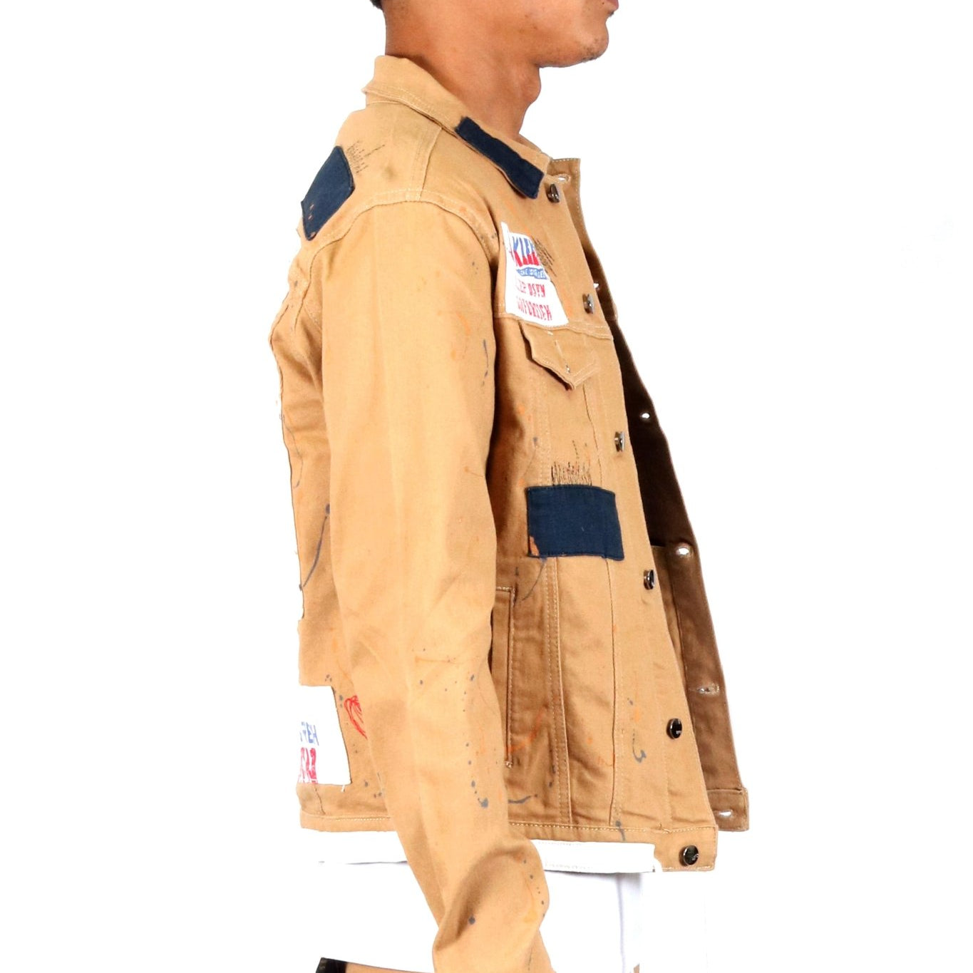 Antelope Men's graphic print patches with cut and sew cotton timber washed stretchable twill jacket - Love to KleepMen's JacketKLEEPLove to Kleep