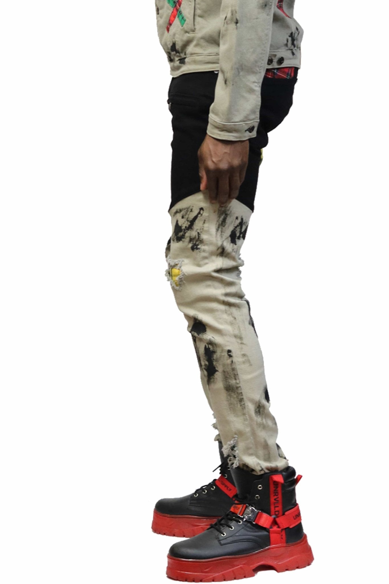 Flynn Premium Washed Skinny Unbalanced Cut Pants - Love to KleepMen's PantsKLEEPLove to Kleep