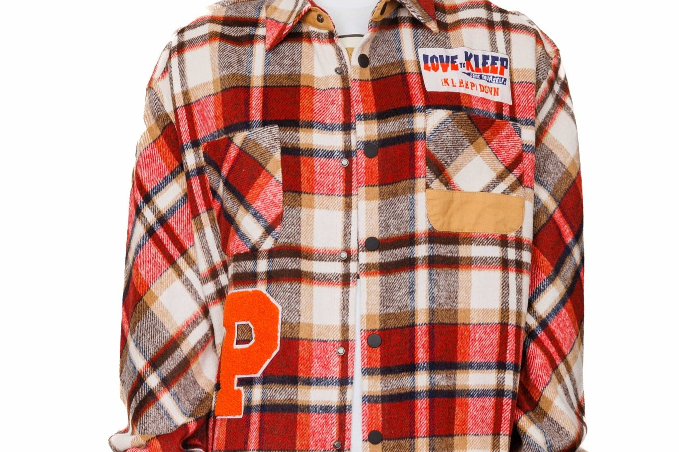 BURLYWOOD Men's premium heavy flannel elongated oversize shirt - Love to KleepMen's Heavy Flannel Oversize Outer ShirtKLEEPLove to Kleep