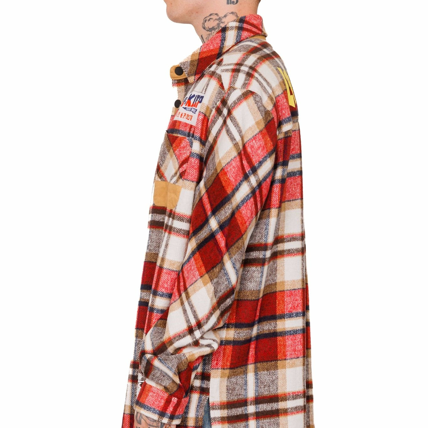 BURLYWOOD Men's premium heavy flannel elongated oversize shirt - Love to KleepMen's Heavy Flannel Oversize Outer ShirtKLEEPLove to Kleep