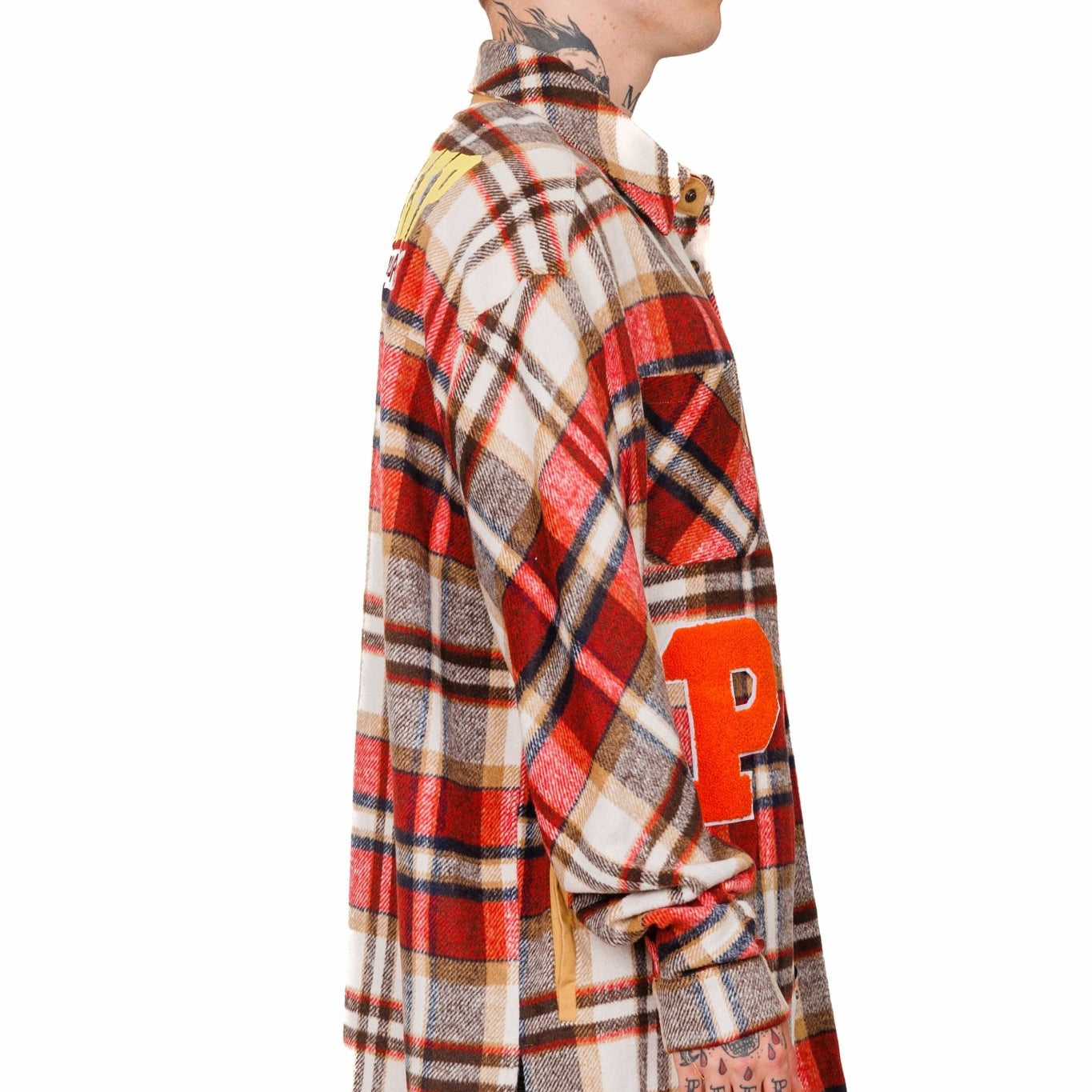 BURLYWOOD Men's premium heavy flannel elongated oversize shirt - Love to KleepMen's Heavy Flannel Oversize Outer ShirtKLEEPLove to Kleep