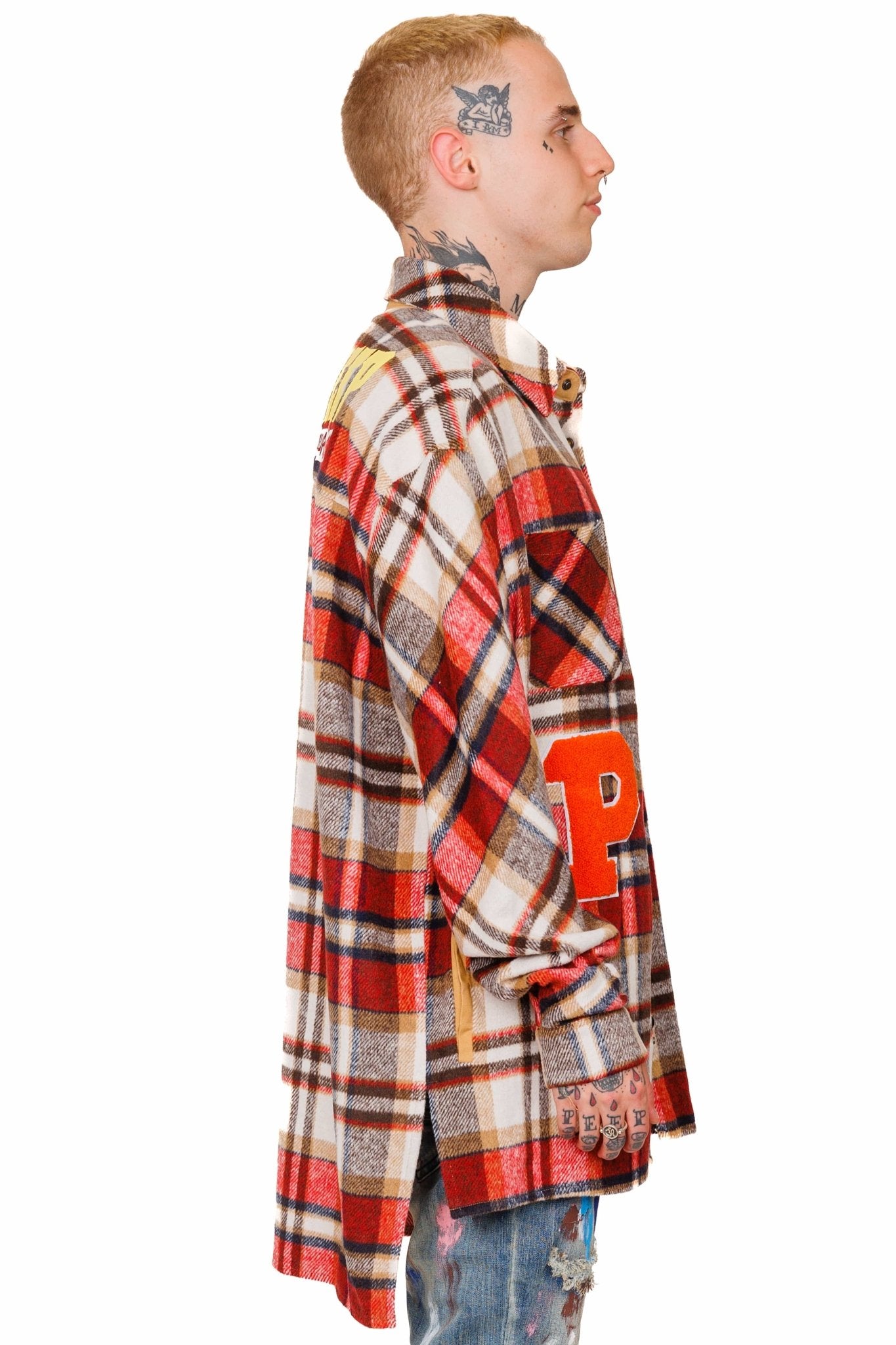 BURLYWOOD Men's premium heavy flannel elongated oversize shirt - Love to KleepMen's Heavy Flannel Oversize Outer ShirtKLEEPLove to Kleep