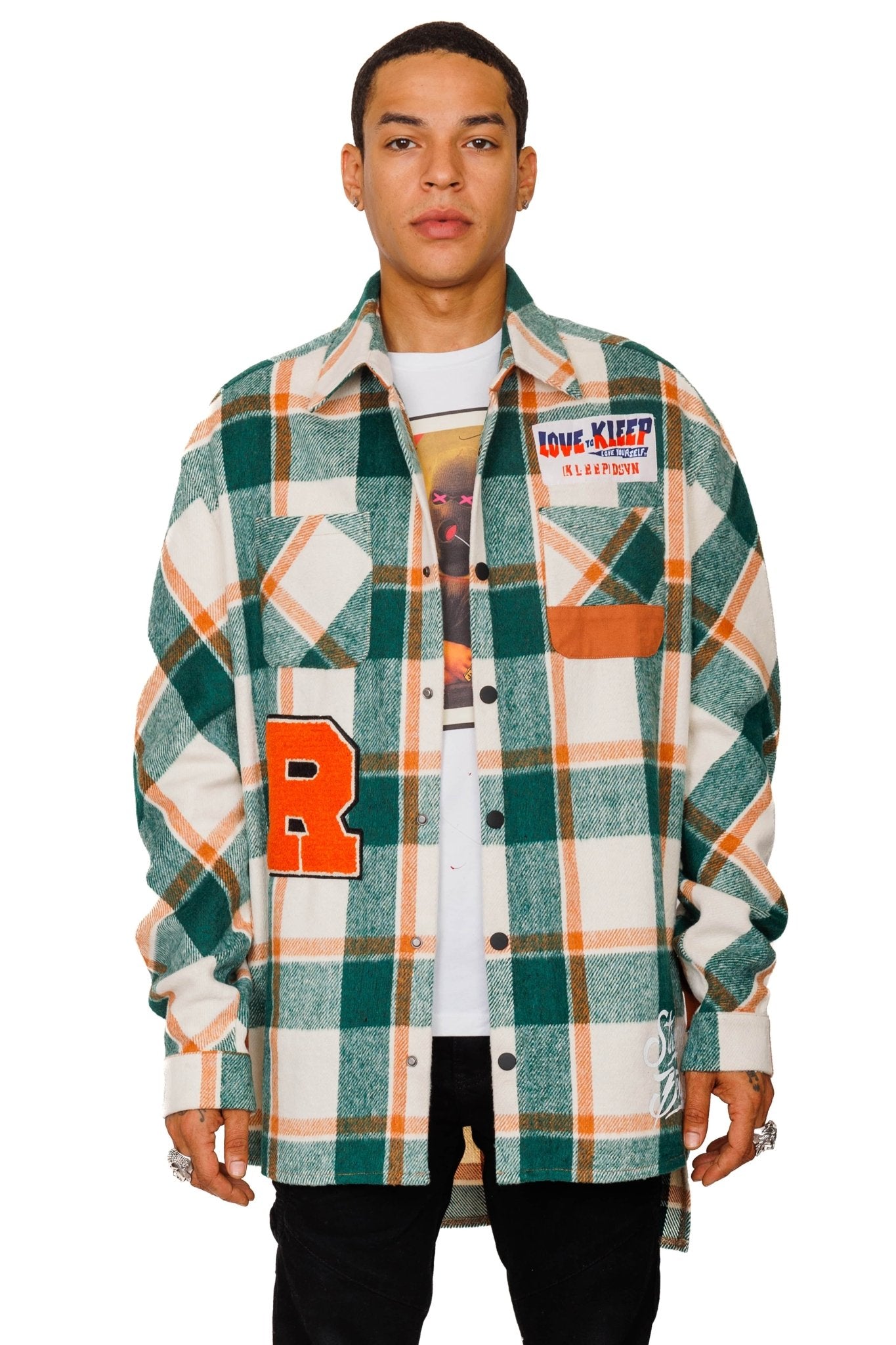 ZAFFRE Men's premium heavy flannel elongated oversize shirt - Love to KleepMen's Heavy Flannel Oversize Outer ShirtKLEEPLove to Kleep