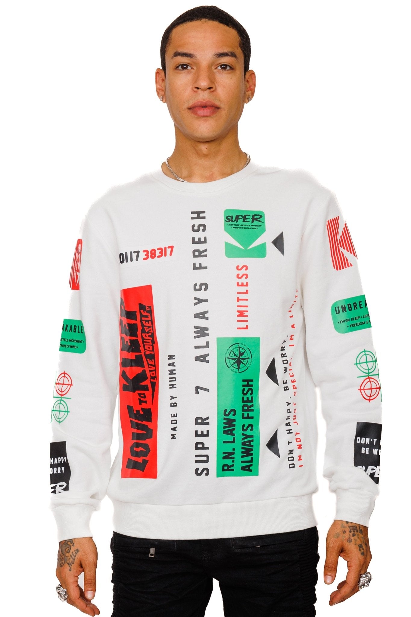 CLANCY Men's premium french terry crewneck - Love to KleepMen's SweatshirtKLEEPLove to Kleep