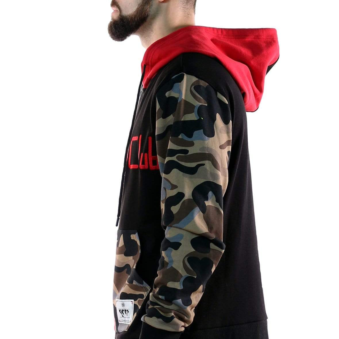 French Terry Zip Down Hoodie with Cut Block^&Patches&Prints - Love to KleepMen's SweatshirtKLEEPLove to Kleep