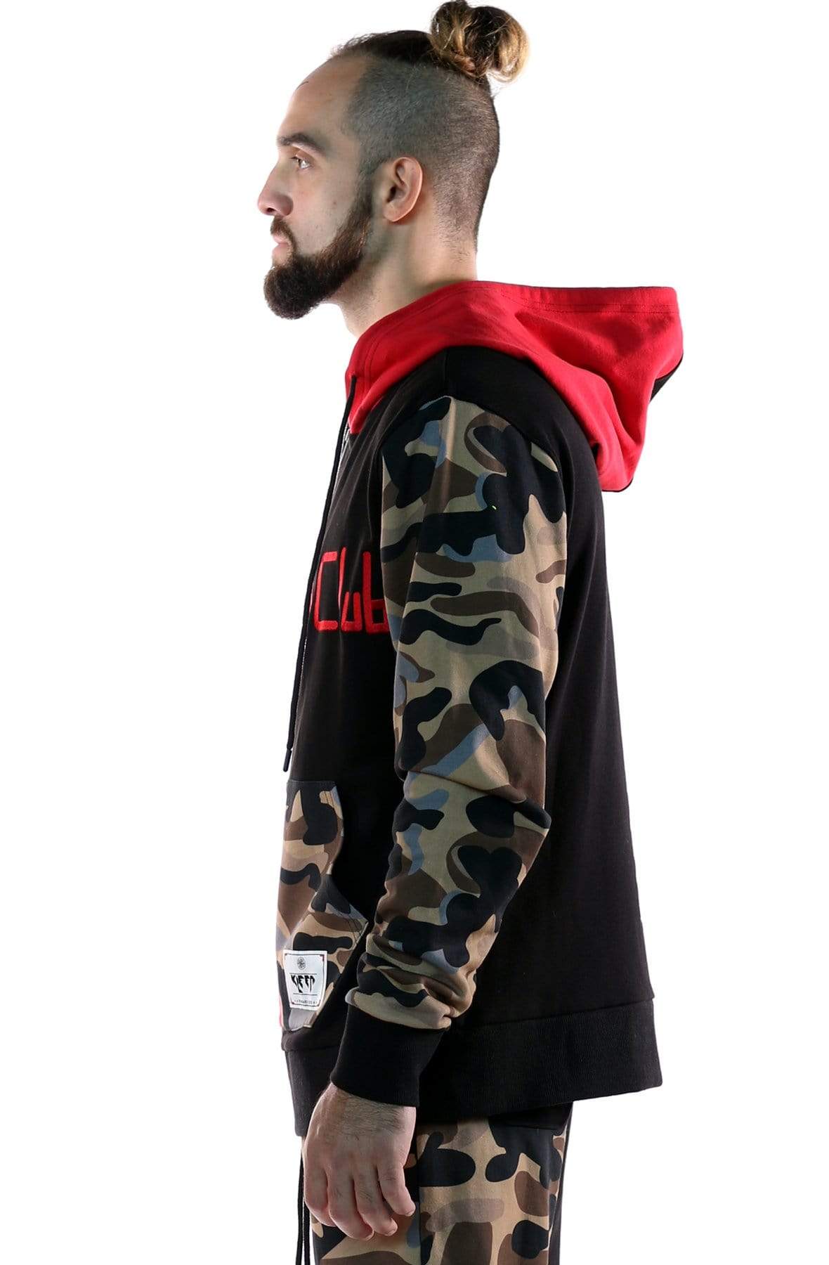 French Terry Zip Down Hoodie with Cut Block^&Patches&Prints - Love to KleepMen's SweatshirtKLEEPLove to Kleep