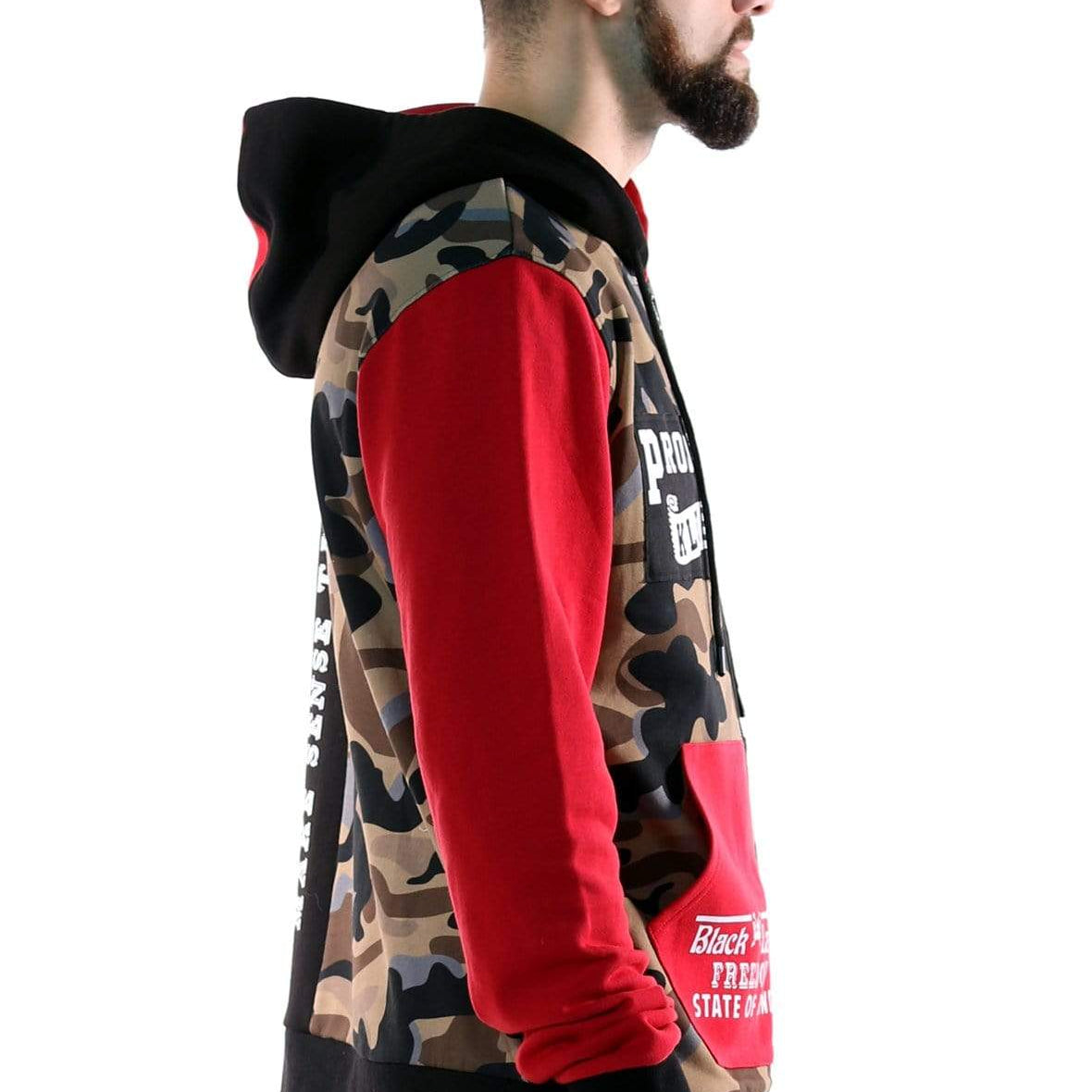 French Terry Zip Down Hoodie with Cut Block^&Patches&Prints - Love to KleepMen's SweatshirtKLEEPLove to Kleep