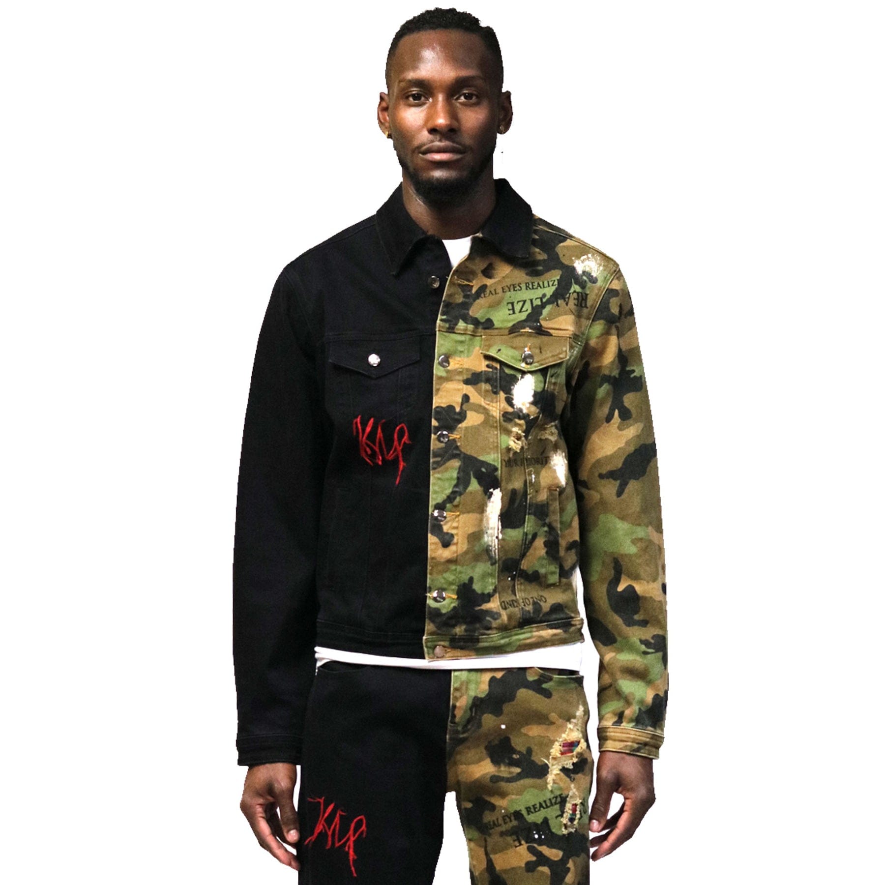 KLEEP Men's Jacket Bistre Half and Half Washed Twill Jacket