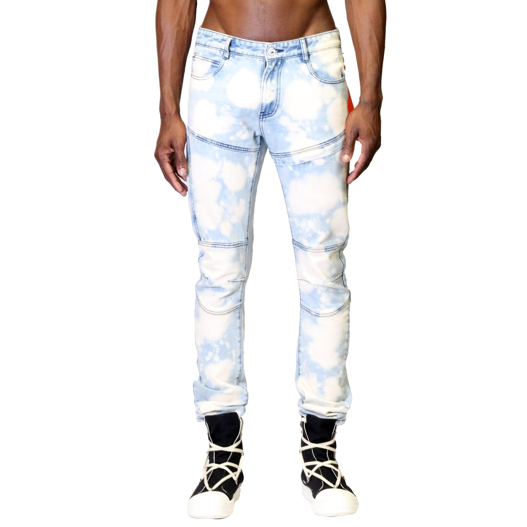 acid washed skinny denim pants