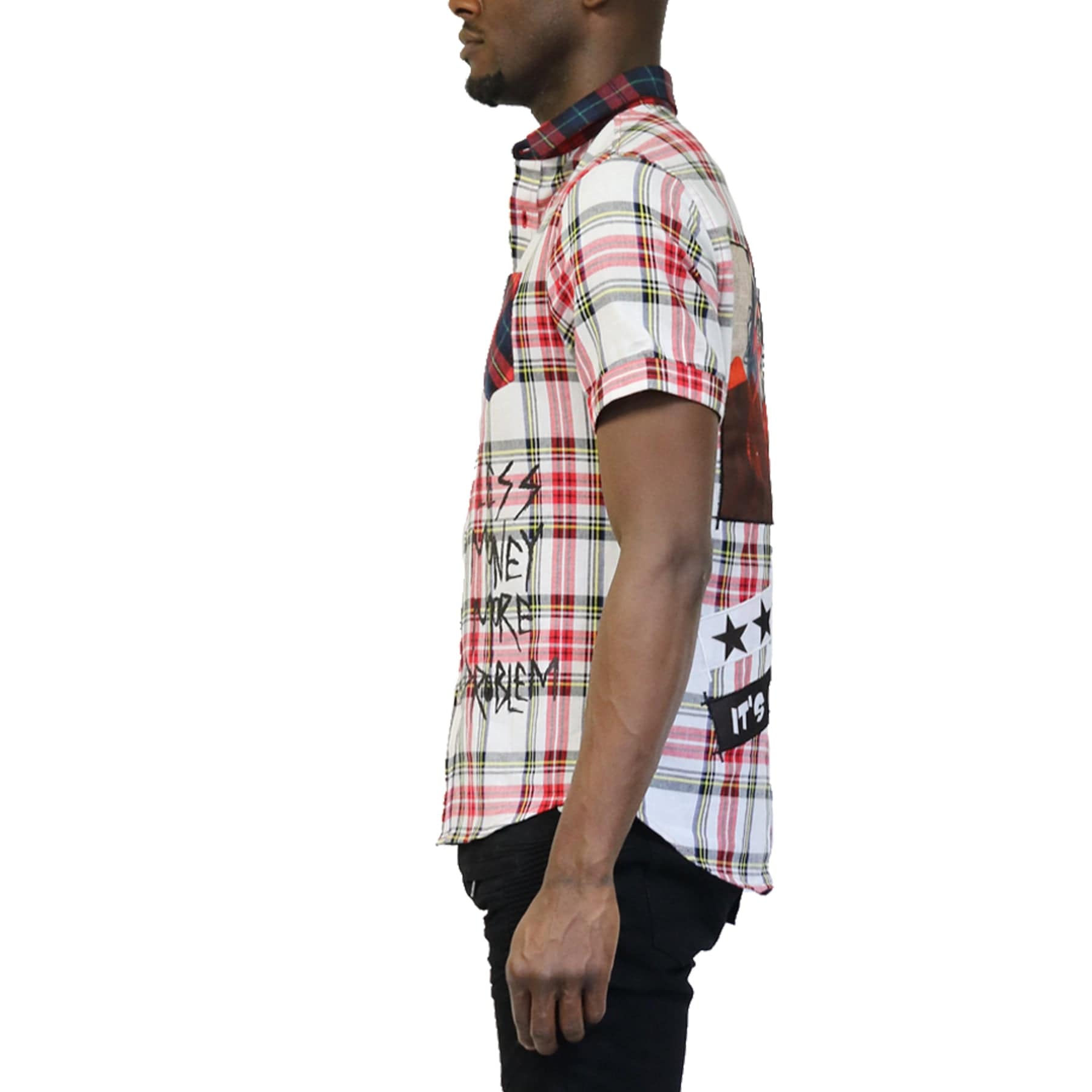 KLEEP Men's Shirt CERISE Men's Premium Short Sleeve Button-down Shirt