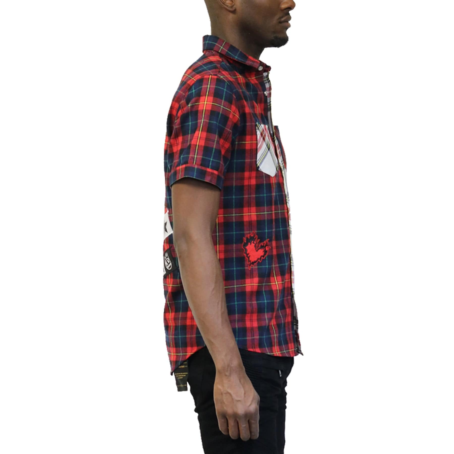 KLEEP Men's Shirt CERISE Men's Premium Short Sleeve Button-down Shirt