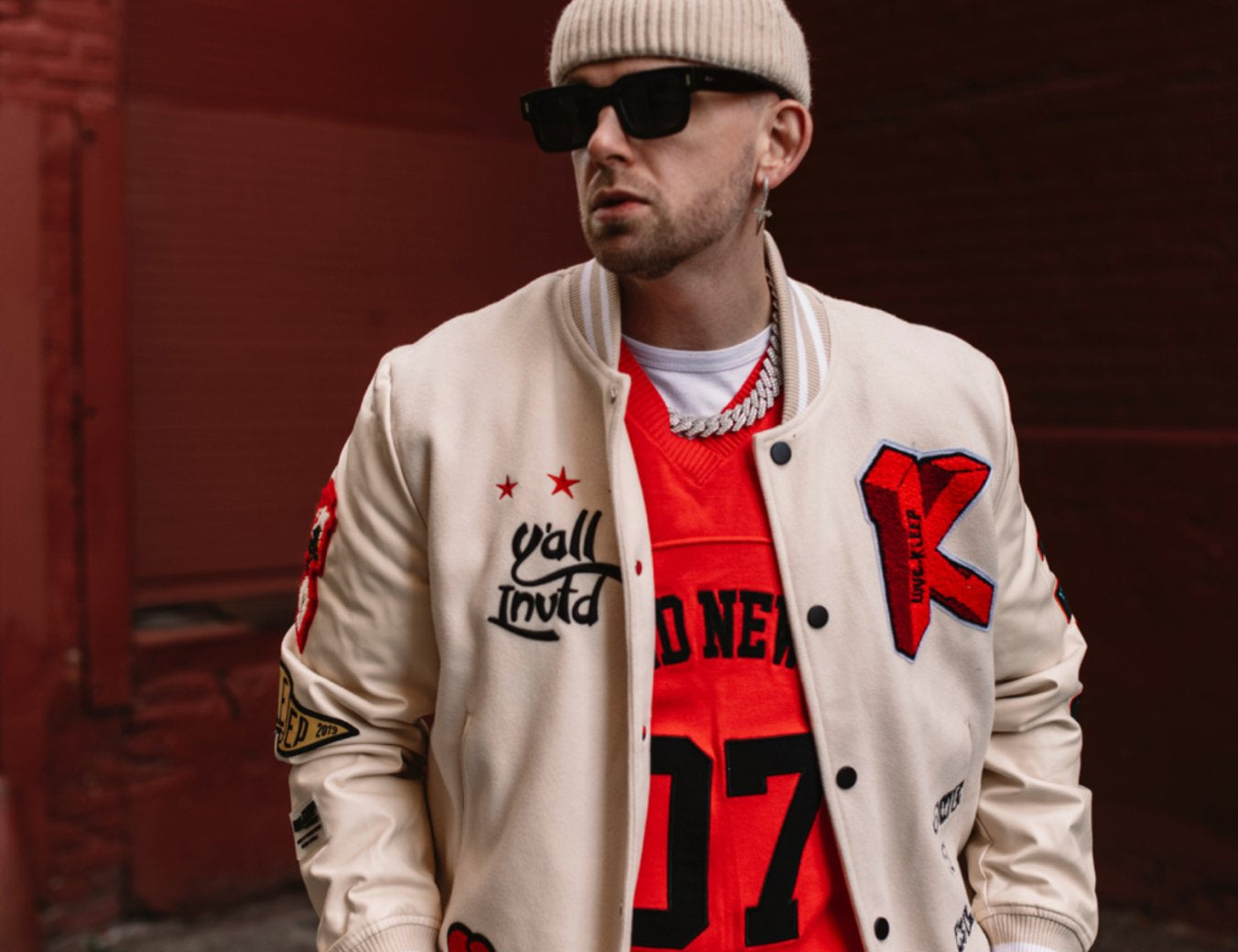 Love to Kleep Melton Body , Faux Sleeve Varsity Jacket - Love to Kleep
