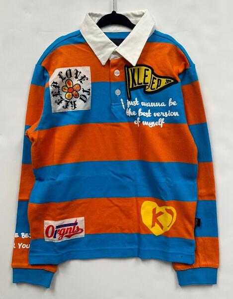 ZORA Kid's Long Sleeve Polo Shirt With Heavy Print Effects & Patch Works - Love to KleepKid's Polo ShirtKLEEPLove to Kleep