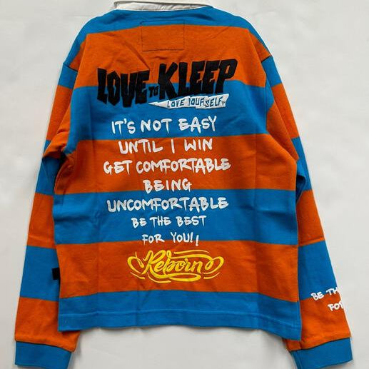 ZORA Kid's Long Sleeve Polo Shirt With Heavy Print Effects & Patch Works - Love to KleepKid's Polo ShirtKLEEPLove to Kleep