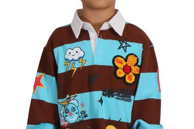 JORDY Kid's Long Sleeve Polo Shirt With Heavy Print Effects & Patch Works - Love to KleepKid's Polo ShirtKLEEPLove to Kleep