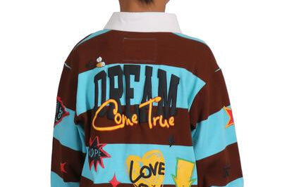 JORDY Kid's Long Sleeve Polo Shirt With Heavy Print Effects & Patch Works - Love to KleepKid's Polo ShirtKLEEPLove to Kleep