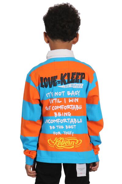 ZORA Kid's Long Sleeve Polo Shirt With Heavy Print Effects & Patch Works - Love to KleepKid's Polo ShirtKLEEPLove to Kleep