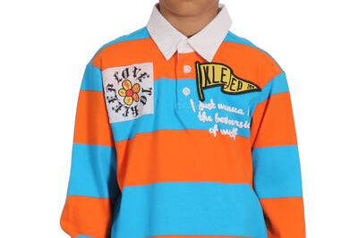 ZORA Kid's Long Sleeve Polo Shirt With Heavy Print Effects & Patch Works - Love to KleepKid's Polo ShirtKLEEPLove to Kleep