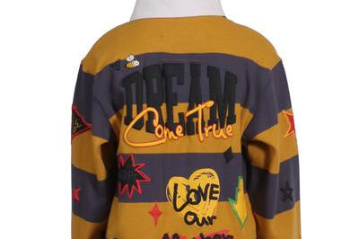 BISCOTTI Kid's Long Sleeve Polo Shirt With Heavy Print Effects & Patch Works - Love to KleepKid's Polo ShirtKLEEPLove to Kleep