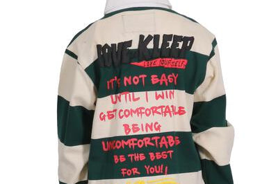 SAGE Kid's Long Sleeve Polo Shirt With Heavy Print Effects & Patch Works - Love to KleepKid's Polo ShirtKLEEPLove to Kleep