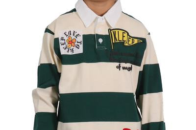 SAGE Kid's Long Sleeve Polo Shirt With Heavy Print Effects & Patch Works - Love to KleepKid's Polo ShirtKLEEPLove to Kleep