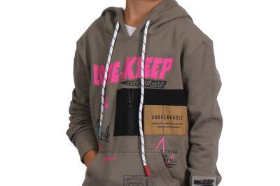 Ash Grey Kid's Premium French Terry Fleece Hoodie - Love to KleepKid's Knit HoodieKLEEPLove to Kleep