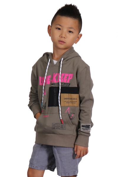 Ash Grey Kid's Premium French Terry Fleece Hoodie - Love to KleepKid's Knit HoodieKLEEPLove to Kleep