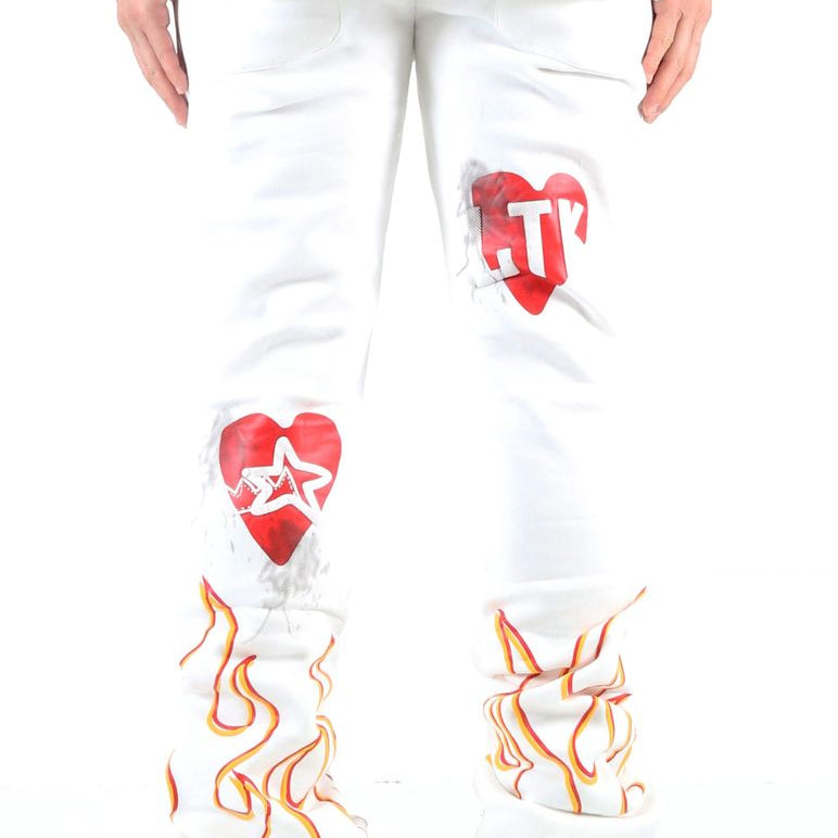 FROST Heavy weight brushed graphic skinny flare stacked pants - Love to KleepMen's SweatpantsKLEEPLove to Kleep